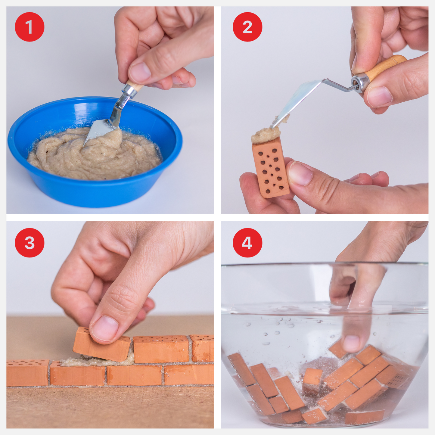 Water-soluble mortar